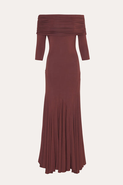 Olympia Off-Shoulder Flare Dress