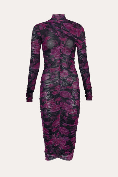 Georgia Ruched Mesh Dress