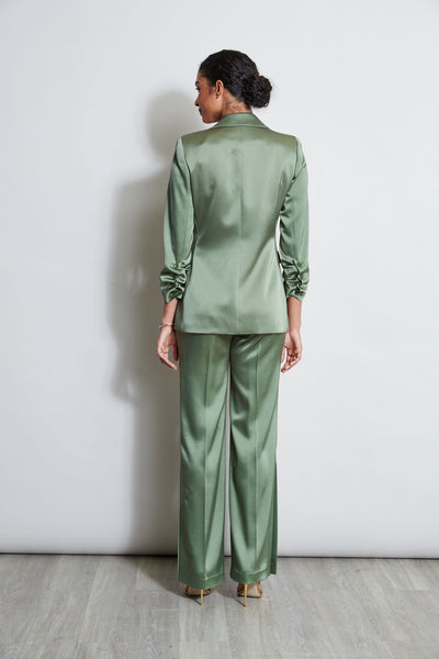 Satin Ruched Sleeve Blazer Image 8