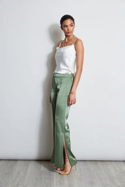 Satin Side Slit Pant Image 5