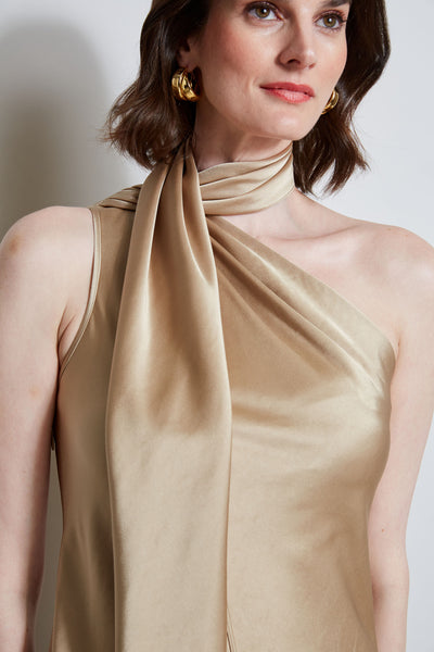 Satin Scarf Dress Image 4