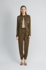 Satin Belted Cargo Pant