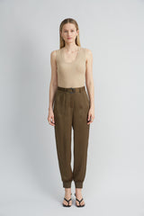 Satin Belted Cargo Pant