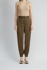 Satin Belted Cargo Pant