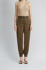 Satin Belted Cargo Pant