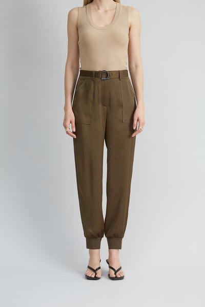 Satin Belted Cargo Pant Image 1