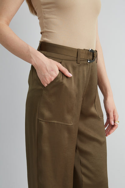 Satin Belted Cargo Pant Image 3