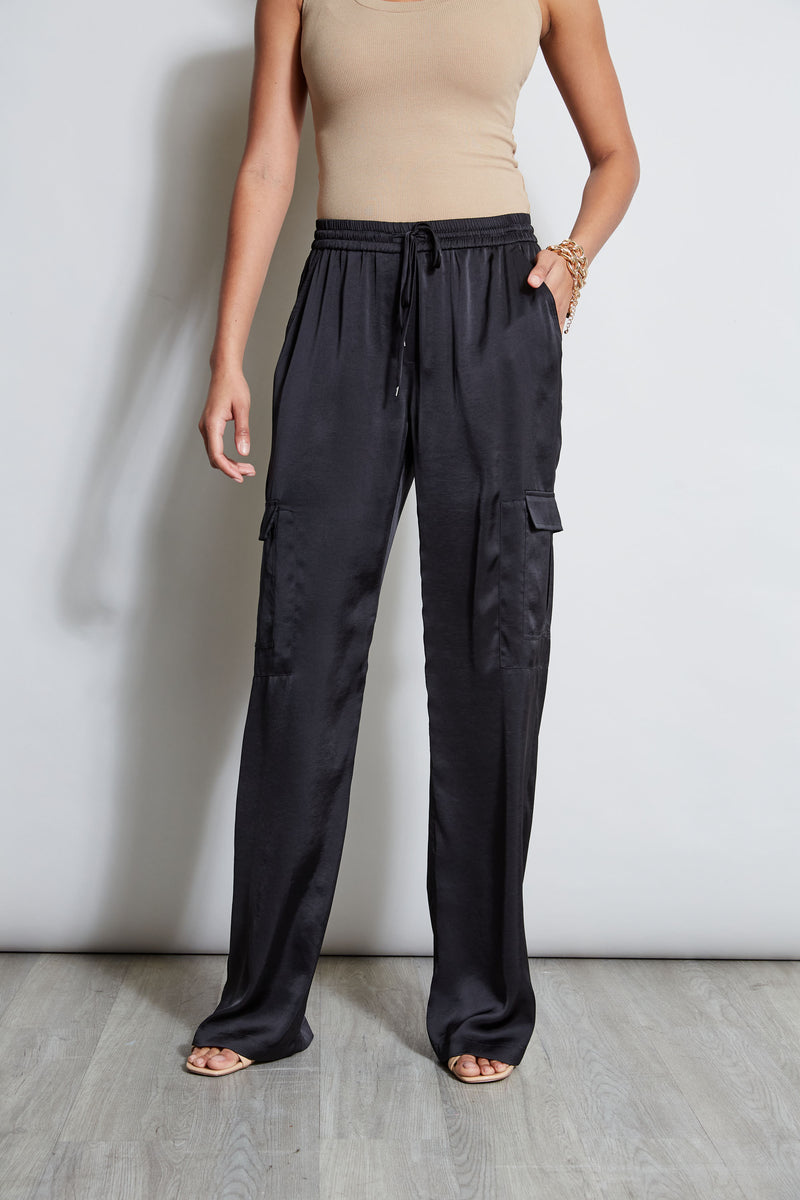 Relaxed Satin Cargo Pant