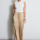 Relaxed Satin Cargo Pant