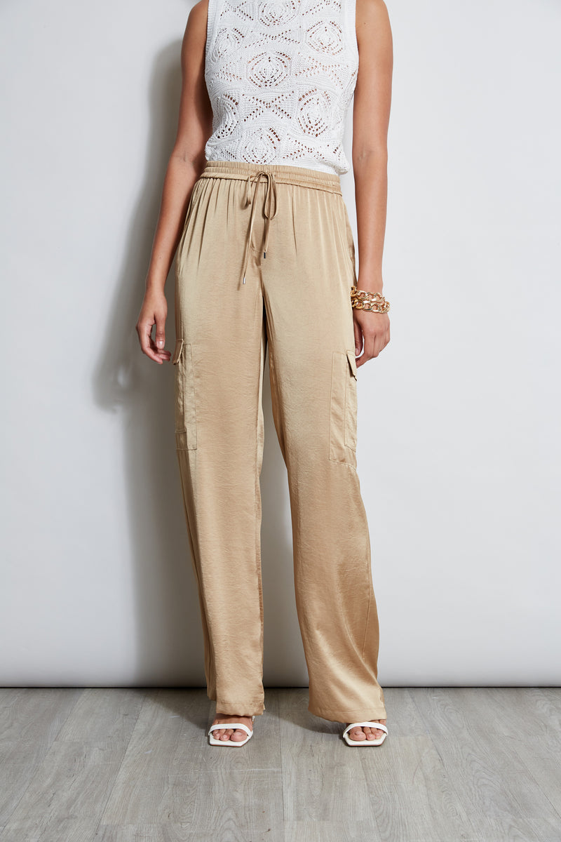 Relaxed Satin Cargo Pant