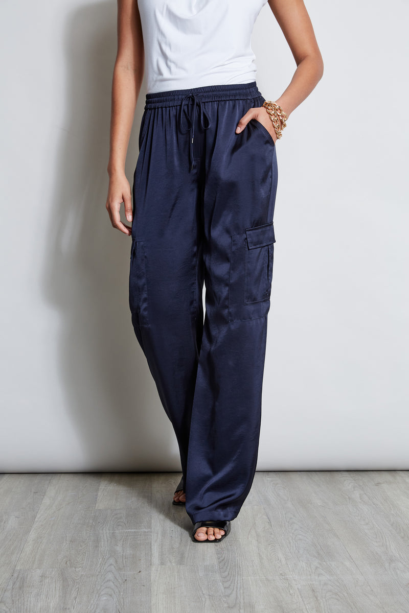 Relaxed Satin Cargo Pant