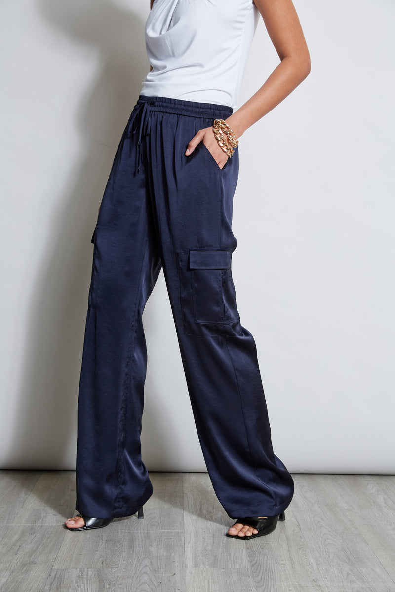 Relaxed Satin Cargo Pant