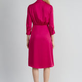 Satin Tie Shirt Dress