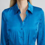 Satin Tie Shirt Dress