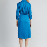 Satin Tie Shirt Dress