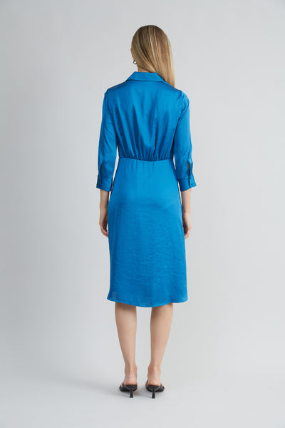 Satin Tie Shirt Dress Image 4