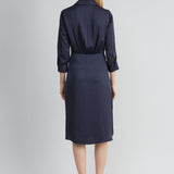Satin Tie Shirt Dress