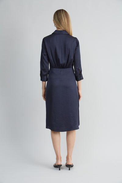 Satin Tie Shirt Dress Image 5