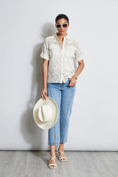 Short Sleeve Lace Utility Shirt Image 3