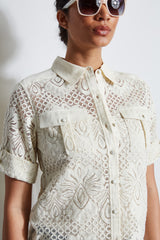 Short Sleeve Lace Utility Shirt