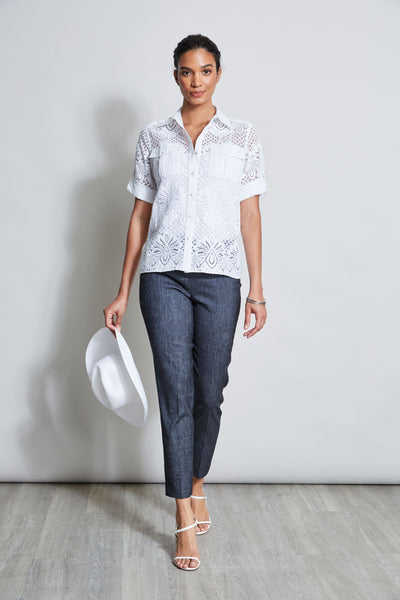 Short Sleeve Lace Utility Shirt Image 2