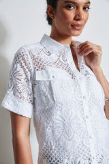 Short Sleeve Lace Utility Shirt