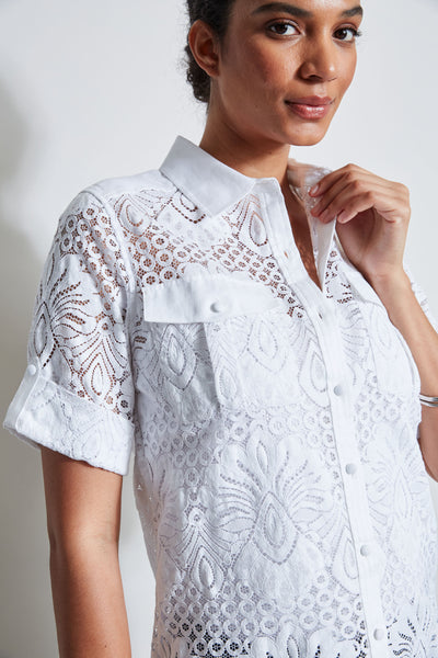 Short Sleeve Lace Utility Shirt Image 4
