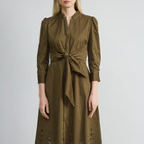 Cotton Tie Embroidered Dress