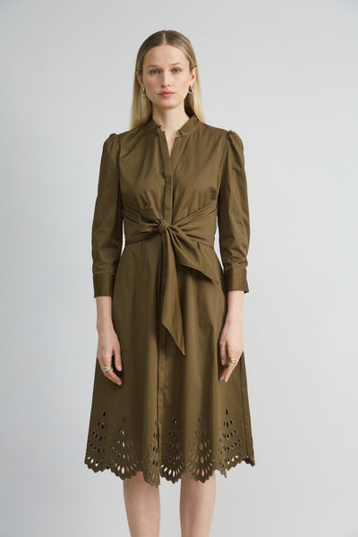 Cotton Tie Embroidered Dress Image 2