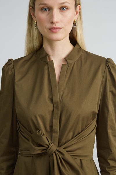 Cotton Tie Embroidered Dress Image 4