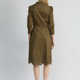 Cotton Tie Embroidered Dress