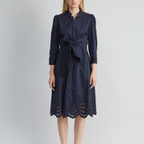Cotton Tie Embroidered Dress