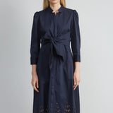 Cotton Tie Embroidered Dress