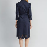 Cotton Tie Embroidered Dress