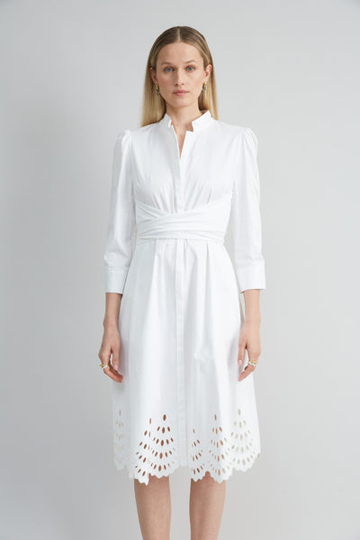 Cotton Tie Embroidered Dress Image 2