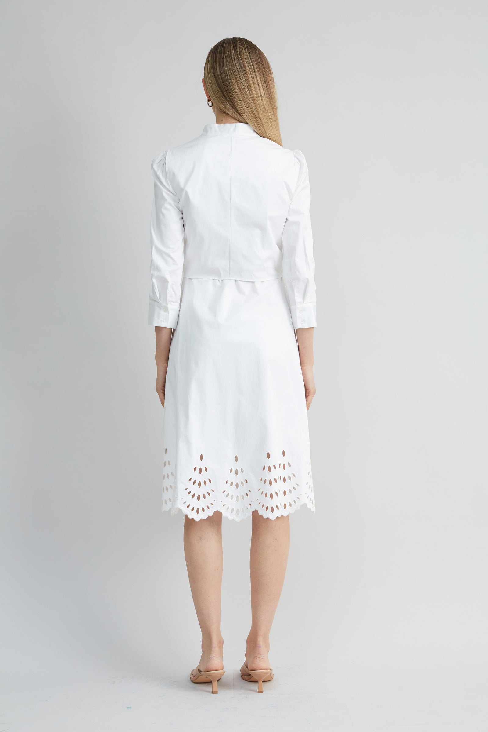 Cotton Tie Embroidered Dress – Elie Tahari
