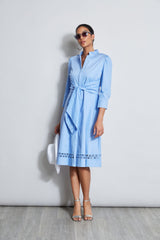Tie Cotton Midi Dress