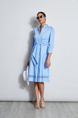 Tie Cotton Midi Dress