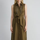 Sleeveless Cotton Tie Dress