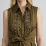 Sleeveless Cotton Tie Dress