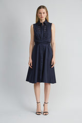 Sleeveless Cotton Tie Dress