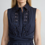 Sleeveless Cotton Tie Dress