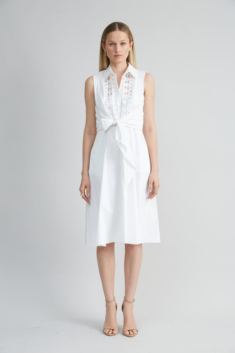 Sleeveless Cotton Tie Dress Elie Tahari Sleeveless Cotton Tie Dress Elie Tahari