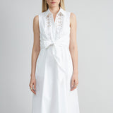 Sleeveless Cotton Tie Dress