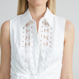 Sleeveless Cotton Tie Dress