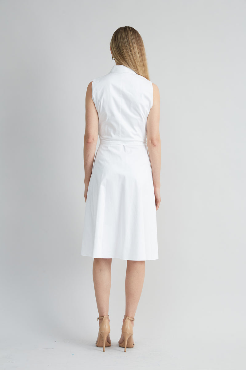 Sleeveless Cotton Tie Dress