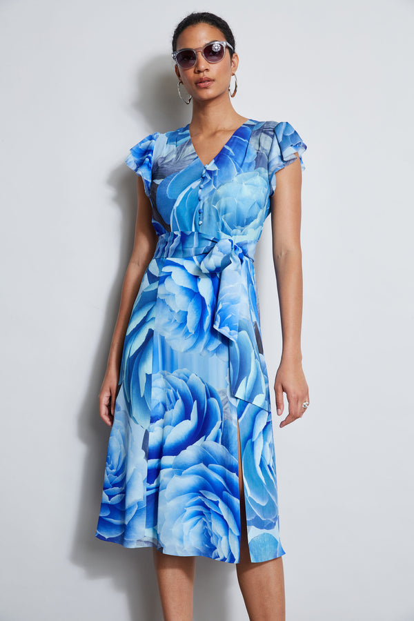 Silk Fantasy Garden Midi Dress