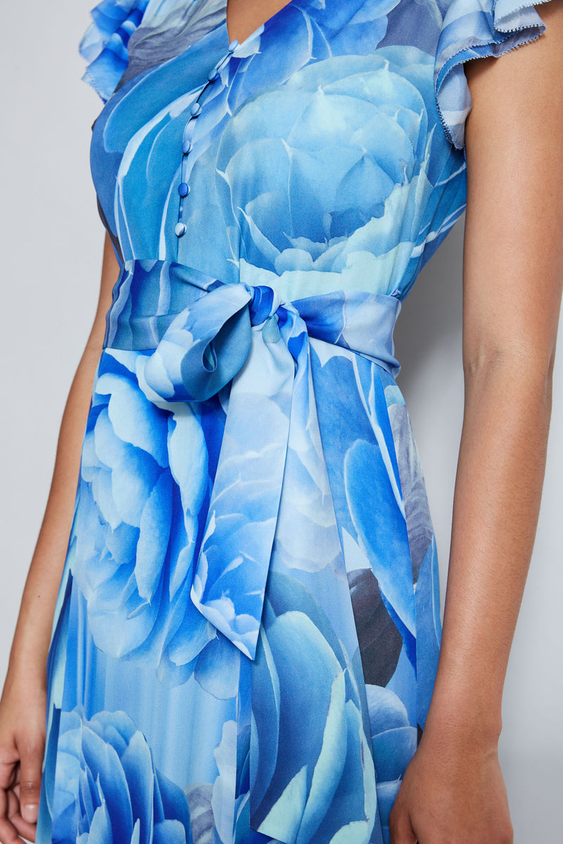 Silk Fantasy Garden Midi Dress