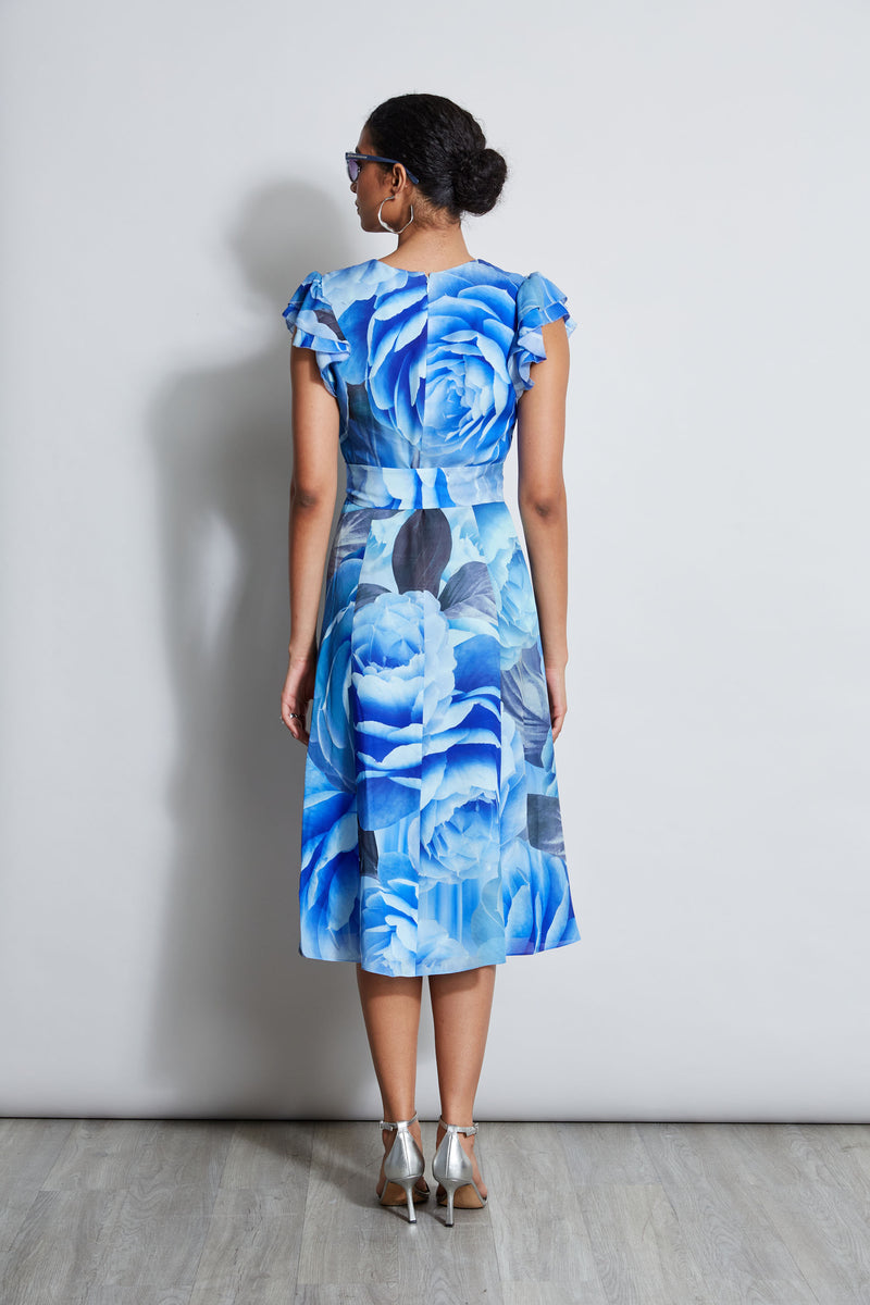 Silk Fantasy Garden Midi Dress