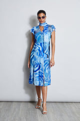 Silk Fantasy Garden Midi Dress